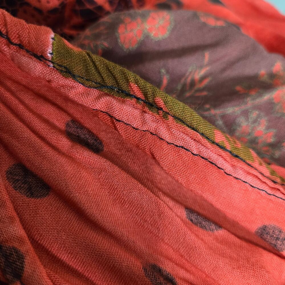 Boho Patchwork Harem Romper Red Tie Strap Jumper … - image 13